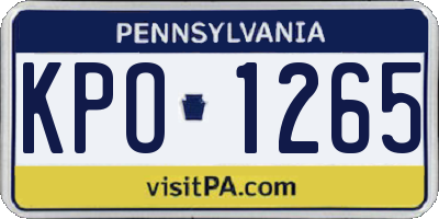 PA license plate KPO1265