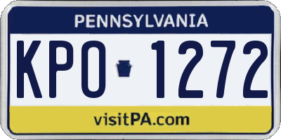 PA license plate KPO1272
