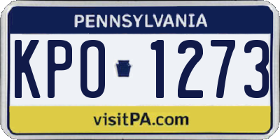 PA license plate KPO1273