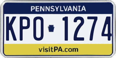 PA license plate KPO1274