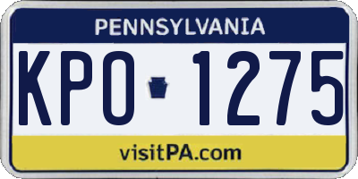 PA license plate KPO1275