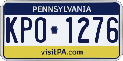 PA license plate KPO1276