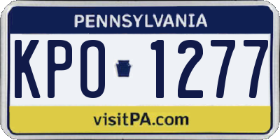 PA license plate KPO1277