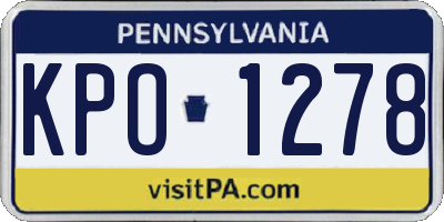 PA license plate KPO1278