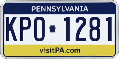 PA license plate KPO1281