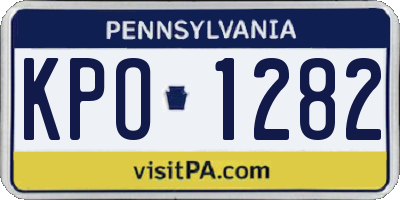 PA license plate KPO1282