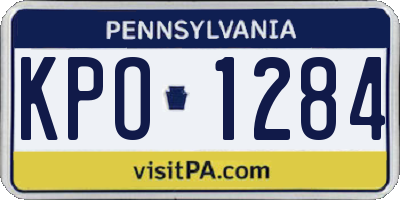 PA license plate KPO1284