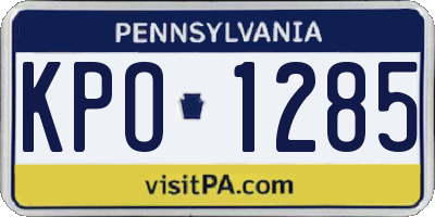 PA license plate KPO1285