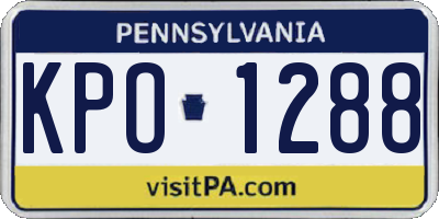 PA license plate KPO1288
