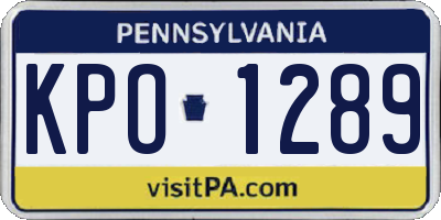 PA license plate KPO1289