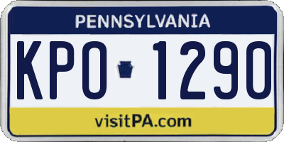 PA license plate KPO1290