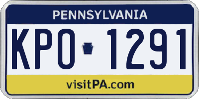 PA license plate KPO1291