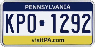 PA license plate KPO1292