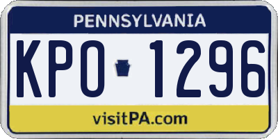 PA license plate KPO1296