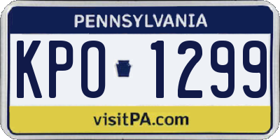 PA license plate KPO1299