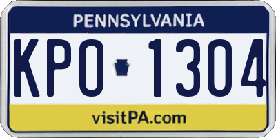 PA license plate KPO1304