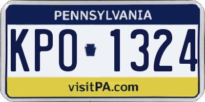 PA license plate KPO1324