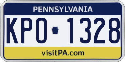 PA license plate KPO1328