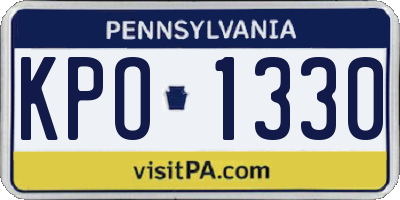 PA license plate KPO1330