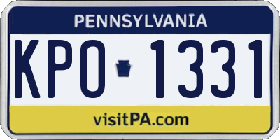 PA license plate KPO1331