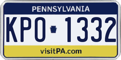 PA license plate KPO1332