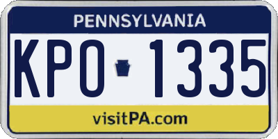 PA license plate KPO1335