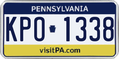 PA license plate KPO1338