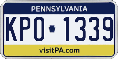 PA license plate KPO1339