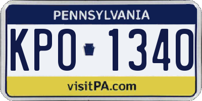 PA license plate KPO1340