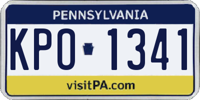 PA license plate KPO1341