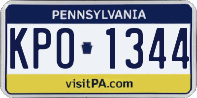 PA license plate KPO1344