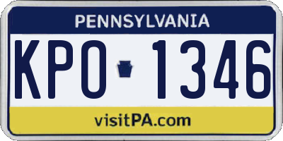 PA license plate KPO1346