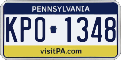 PA license plate KPO1348