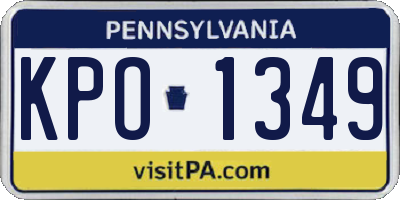 PA license plate KPO1349