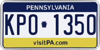 PA license plate KPO1350