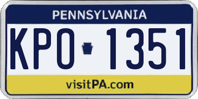 PA license plate KPO1351