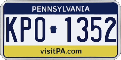 PA license plate KPO1352