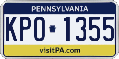PA license plate KPO1355
