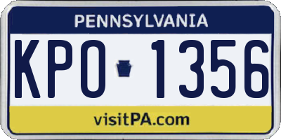 PA license plate KPO1356