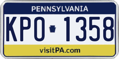 PA license plate KPO1358