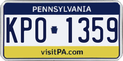 PA license plate KPO1359