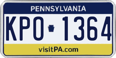 PA license plate KPO1364