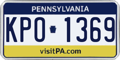 PA license plate KPO1369