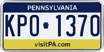 PA license plate KPO1370