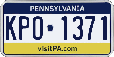 PA license plate KPO1371