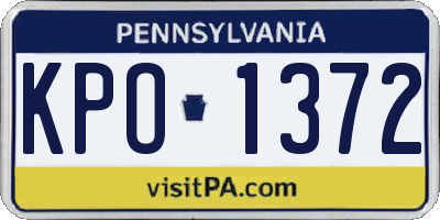 PA license plate KPO1372