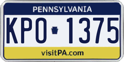 PA license plate KPO1375