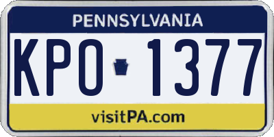 PA license plate KPO1377