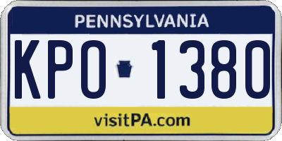 PA license plate KPO1380