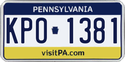 PA license plate KPO1381